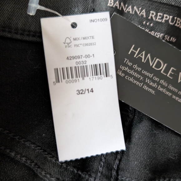 Banana Republic  Womens Curvy Hi Rise Slim Leather Look Black Jeans - Picture 5 of 7